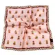 DAKS馬術裝小熊格紋飾邊純綿手帕領巾(粉色)989108-158