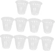 HYTROVE 10Pcs Plastic Hydroponics Net Pots Durable Slotted Mesh Net Cups for Plant Nursery for Hydroponic Growth and Garden Supplies