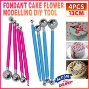 4X Fondant Cake Flower Decorating Clay Sugarcraft Ball Engraved Embossing Stick