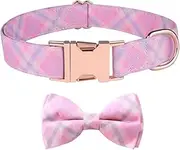 WAPSAT Dog Collar and Cat Collar with Bowtie, Adjustable Bow Tie Dog Collar with Safety Locking Buckle, Soft & Comfy Bowtie Dog Collar for Gift