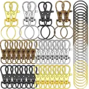 100PCS Keychain Hooks with Key Rings.. Metal Swivel Lobster Claw Clasps, for ...