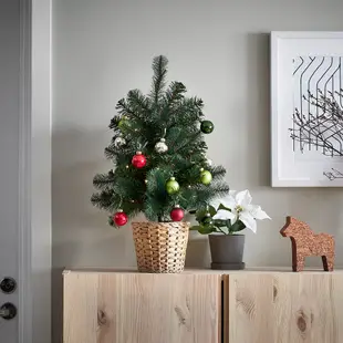 IKEA 宜家家居 Vinterfint/人造盆栽附led燈/電池式/聖誕樹/綠色 005.309.62