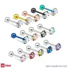 4 Pairs Surgical Steel Ear Stud Zirconia Piercing Earrings Tragus Studs 3-6mm