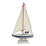 MDF 27cm Sailboat Docks Centrepiece Home Room Tabletop Accent Decor Small White