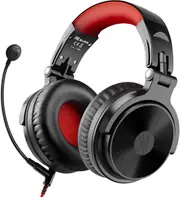 Bluetooth Over Ear Headphones, OneOdio Wired Gaming Stereo Headsets with Boom Mic for PS4, Xbox one, PC, Cell Phones, Office, Wireless Headset with 30 Hrs Playtime - Studio Wireless(Y80B) (Red)