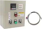 Temperature Control Box PID Digital Thermostat Controller 0 to 400℃ with Thermocouple 380VAC 7.5KW for Curing Machine Plastic Machinery Stainless Steel