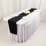 12" x 108" BLACK Premium Scuba Polyester Table Runner Wedding Party Tabletop
