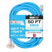 Outdoor Extension Cord 50 ft, 12 Gauge Extension Cord with Multiple Outlets, ...