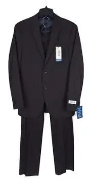 Kenneth Cole Reaction Men's Slim-Fit Stretch 2-Piece Suit Navy Red 36R 29x32 NWT