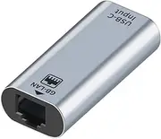 USB C Network Adapter, USB C to RJ45 Female Gigabit Ethernet LAN Network Adapter Support 10/100/1000Mbps for MacBook Pro