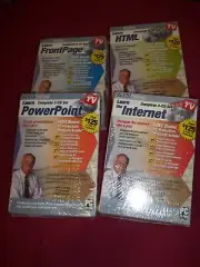 4 VIDEO PROFESSOR PC CD-ROM LOT Sealed Learn HTML FRONTPAGE POWERPOINT INTERNET