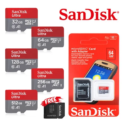 Micro SD Card SanDisk Ultra+Adapter 32GB 64GB 128GB 256GB 512GB Memory Card/