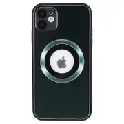 For iPhone 11 ic Phone Case Logo View Aluminum Alloy Ring AG Matte TPU Back Cover