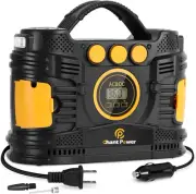Portable 12V/120V Tire Inflator with Digital Gauge and LED Light - 120 PSI