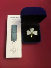 Olight New i1R 2 Pro 180 Lumens Rechargeable Keychain Flashlight W/Shamrock Pin