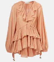 [Zimmermann] Zimmermann Rhiannon ruffled blouse AU 12 pink