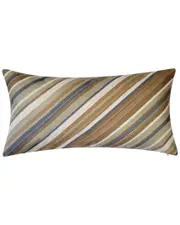 Edie Home Indoor/Outdoor Ombre Bias Crewel Embroidered Stripe Decorative Pillow