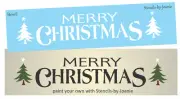 Joanie 24" STENCIL Merry Christmas Pine Tree Winter Holiday Prim Art DIY Signs