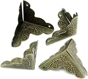30pcs 25mm Antique Style Alloy Furniture Decorative Triangle Box Corner Protectors Guards Pads Desk Edge Covers