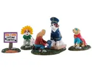 NEW Lemax SPOOKY Town HOWL- O-WEEN Costume Contest # 92731 - 4 Pcs Set DOGS B28