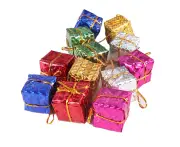 Assorted Color Foil Boxes Handmade Gift Boxes, Mini Tree Ornaments, Laser-Cut Candy Box, Christmas Tree Ornaments Pendant Decoration