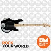 Sterling by Music Man StringRay RAY4 Bass Guitar Black - Belfield Music - BM
