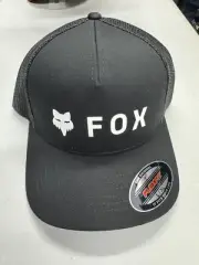 Fox Racing Flexfit Hat Black White Logo Adult Cap Large