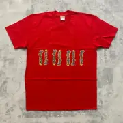SUPREME T Shirt Men Large Red Short Sleeve GONZ TEE Sideways Logo Spell Out SS18