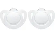 NUK: Star Silicone Soother - 0-2mths White (2 Pack)