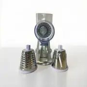 Kitchen HQ Speed Drum Grater Slicer - Manual Crank- Grey - 3 Blades - New In Box