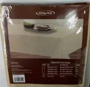 NWT 60x102 Oblong CECE Tan Tablecloth Holiday Home HGP31
