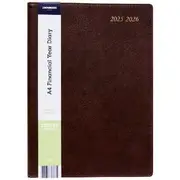 J.Burrows A4 Week to View Executive FY25/26 Diary Tan