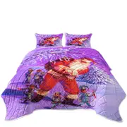 Vintage Christmas Painting Santa and Elves Coverlet