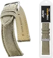 [ALPINE INTERNATIONAL] Alpine CORDURA fabric top and water resistant leather lining watch strap with Quick Release Spring Bars - Black, Olive, Grey, Khakhi, Red, Navy Blue - 14, 16, 18, 20, 22 mm