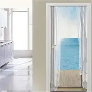 Door Stickers Sea View Outside The Window Door Sticker Bedroom Decor Creative DIY Self-Adhesive Waterproof Mural (Size : 95x215cm)
