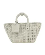 Balenciaga Woven Raffia Basket Bag One size Nude