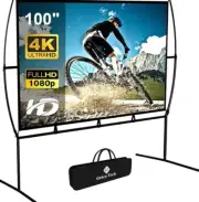 Projector Screen with Stand Foldable Portable Movie Screen（16：9）, HD 4K...