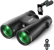 [ESSLNB] Waterproof Binoculars for Adults BAK4 FMC Low-Light Night Vision Compact Binocular 12x50 with Phone Mount Strap Carrying Bag for Bird Watching Hunting Concerts Sports