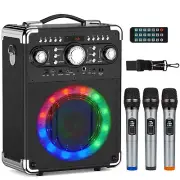 JYX Karaoke Machine For Party Bluetooth Speaker Super Subwoofer + 3 Microphones