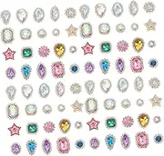 SHINEOFI 100pcs DIY Rhinestone Flower Decors: Sunflower Hair Clip DIY Materials - Hand Sewing Rhinestones for Clothing and Crafts