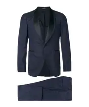 Long-sleeved blazer and trousers set IT50 blue