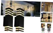 2Pack 15inch Outdoor LED Wall Lights,4000K Day White Outdoor 18W Wall Light