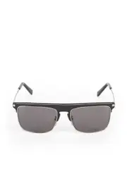 Black Leather Trim Square Sunglasses