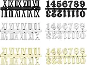 SING F LTD 12pcs Clock Numerals Kit Clock Numerals Accessories Roman Numerals Arabic Number in Black Silver Gold DIY Digital Clock Numbers for Home Art Decor
