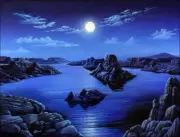 Moonscape Accent & Decor Tile Kurt Burmann Landscape Art KB002AT