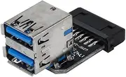 USB 3.0 19 20 Pin Socket to Dual USB 3.0 A Female Motherboard Adapter Splitter