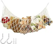 Stuffed Animal Hammock, 59In Extra Large Stuffed Animal Holder Net, Macrame Toy Storage Net for Plush Toys, Cotton Rope Stuffed Toy Hammock Net for Wall Corner Bed End