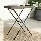 Folding Tray Table Grey 65x40x75 cm Poly Rattan vidaXL