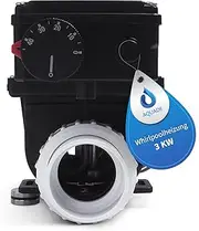 AQUADE Electric Whirlpool Heater 3kW - Instantaneous Water Heater for Spa, Outdoor Whirlpool & Small Pools up to 1280L - Water Heater with Thermostat & Overheating Protection