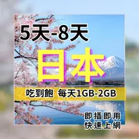 在飛比找樂天市場購物網優惠-日本上網 5天/8天吃到飽 每日1-2GB 日本三大電信 吃